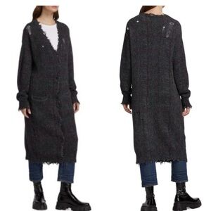 R13 Charcoal Knit long cardigan